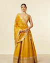 Mustard Art Silk Lehenga with Embroidery